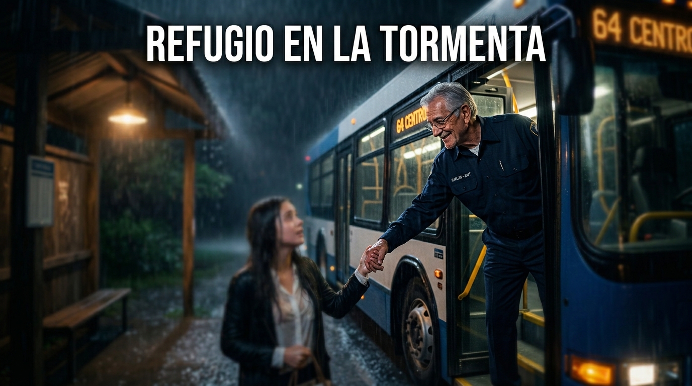 Un refugio en la tormenta: La milagrosa decisión de un conductor a altas horas de la noche para salvar a una extraña.
