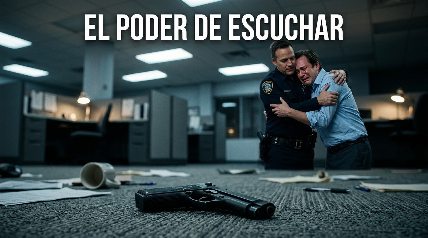Desató el pánico armado dentro de la oficina, pero la inesperada estrategia de un policía evitó una masacre.