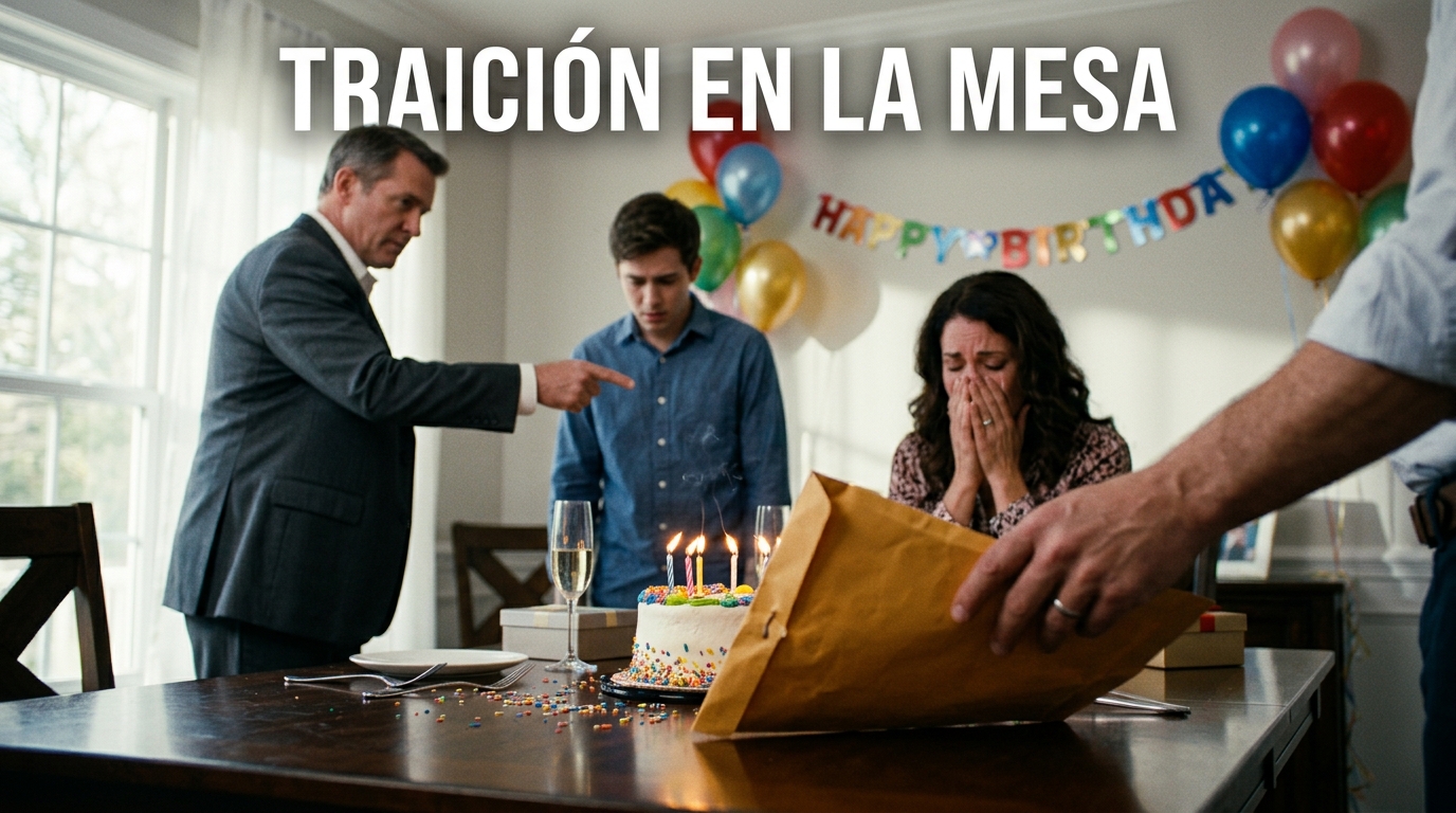 Celebraban un cumpleaños familiar en armonía, hasta que un sobre misterioso expuso la peor traición en la mesa.