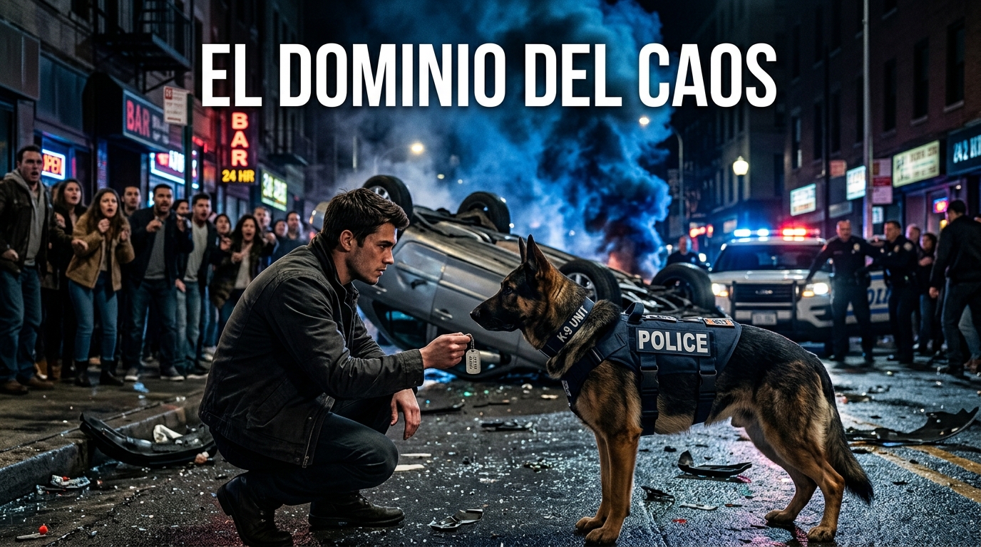 Un perro policía se descontroló tras un terrible accidente, pero la calma de este extraño dejó a todos sin palabras.
