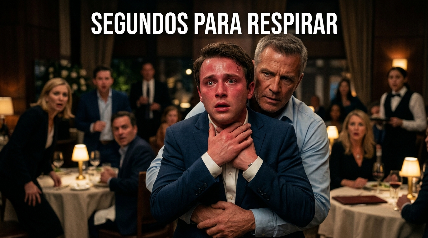 Se estaba asfixiando en plena cena ante decenas de extraños, hasta que un anciano reveló su antigua profesión.