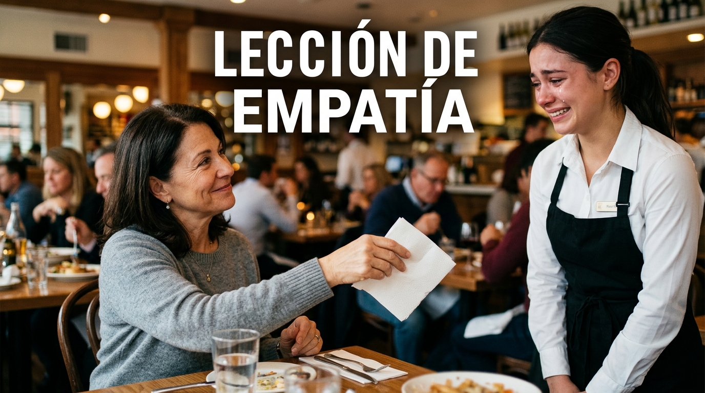 Una lección de humanidad en el restaurante: El pequeño gran detalle hacia una mesera en apuros.
