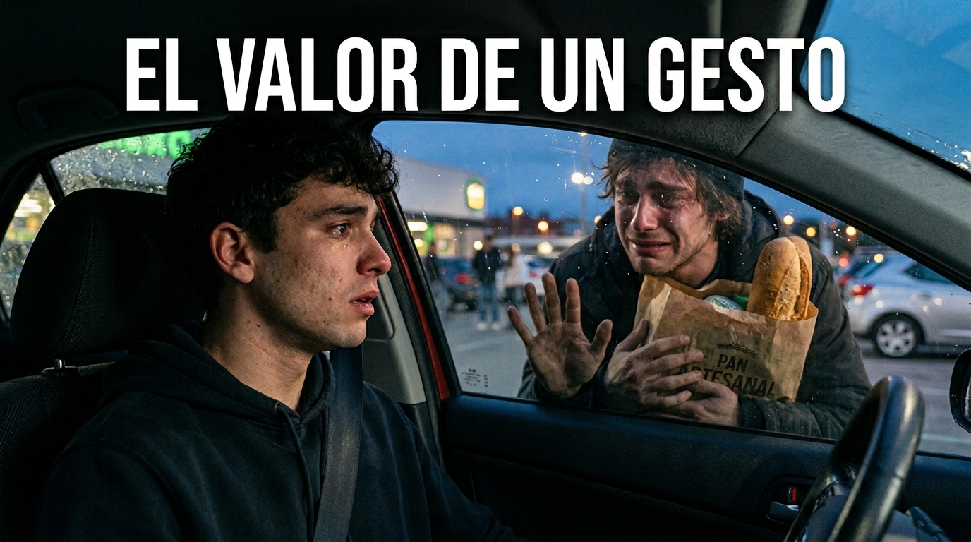 Pagó la cuenta de un extraño en el supermercado, y lo que pasó minutos después en su auto lo dejó sin palabras.